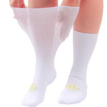 Meia Extra Larga Pequena Pra Edemas Obesos Plussize Ortopédica Branca