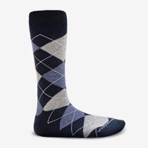 Meia Feminina Cano Alto Algodão Poliamida Xadrez Azul Marinho 33/38 Meia Feminina Cano Alto Algodão Poliamida Xadrez Azul Marinho 33/38