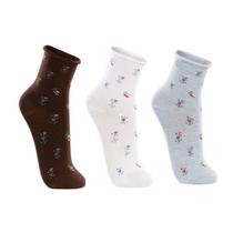 Meia Feminina Lupo kit 3 Pares Sem Punho Colorida - 04421-08 Meia Feminina Lupo kit 3 Pares Sem Punho Colorida - 04421-08