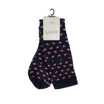 Meia Feminina Lupo Longa Preta - 044500