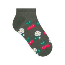 Meia Feminina Sapatilha 34/39 Estampa Flor - SELENE Meia Feminina Sapatilha 34/39 Estampa Flor - SELENE