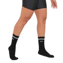 Meia fitness poliamida preto e branco Meia fitness poliamida preto e branco
