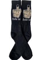 Meia Fodase Divertida Cano Alto Algodão Macio Estilosa, Personalizada e Confortável Unissex Casual