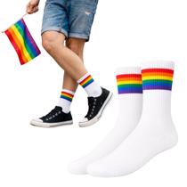 Meia Glow Pride Orgulho LGBTQIAPN 37 Ao 43 Arco Irís Diversidade Representatividade Colorida