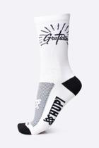 Meia Gratidão Branco/Preto HUPI - LT para pés menores 34-38