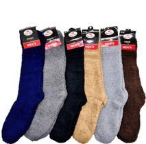 Meia Grossa Cano Alto Adulto Masculino Quentinha lã Pelúcia Felpuda Aveludado Frio Inverno
