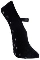 Meia Hidro Sapatilha Antiderrapante Pilates Com Elástico Cor Preta