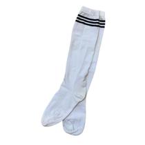 Meia Hold Listras Cano Alto - Branca