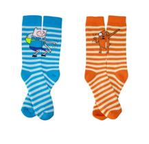 Meia Hora De Aventura Finn e Jack Kit 2 Pares Azulceleste e Laranja Adulto 3444 Algodão Macio Pronta Entrega