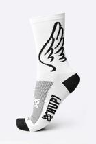 Meia Hupi Asas para Corrida Branco/Preto Meia Hupi Asas para Corrida Branco/Preto