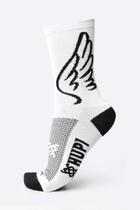 Meia Hupi Asas para Corrida Branco/Preto Meia Hupi Asas para Corrida Branco/Preto