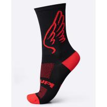 Meia Hupi Ciclismo e Corrida Asas Preto e Vermelho Meia Hupi Ciclismo e Corrida Asas Preto e Vermelho