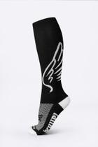 Meia HUPI Longa Asas Preto - 30 cm de Cano Meia HUPI Longa Asas Preto - 30 cm de Cano