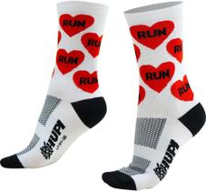 Meia HUPI Love Run Branca - LT para pés menores 34-38