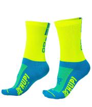 Meia HUPI No Day Off Amarelo Neon/Azul - LT para pés menores 34-38 Meia HUPI No Day Off Amarelo Neon/Azul - LT para pés menores 34-38