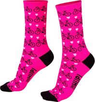 Meia hupi rosa love bike