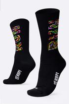 Meia HUPI Run Colors Preto Plus (42 a 46)