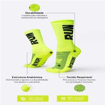 Meia Hupi Run para corrida Amarelo Neon/Preto