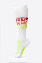 Meia HUPI Run Run Run Branca Longa