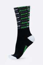 Meia HUPI Run Tri Preto e Verde