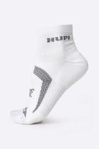 Meia HUPI Running Pro Prime Branco e Cinza - LT para pés menores 34-38