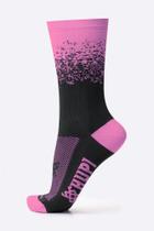 Meia HUPI Splash Preto e Rosa - LT para pés menores 34-38