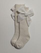 Meia Infantil 3/4 Com Laço Veludo Papilloo