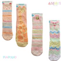 Meia Infantil 3/4 divertida lúdica Tam 16-20 feminino Menina Pimpolho