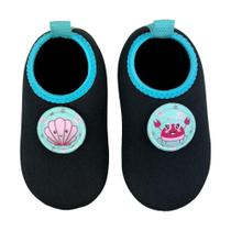 Meia Infantil Antiderrapante Etiquetas Trocáveis Menina Sereia Magicc Kids S118