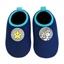 Meia Infantil Antiderrapante Etiquetas Trocáveis Menina Unicornio Magicc Kids S119