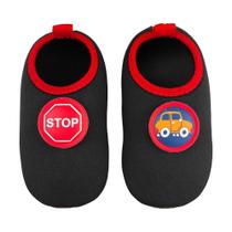 Meia Infantil Antiderrapante Etiquetas Trocáveis Menino Carro Magicc Kids S116