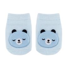 Meia Infantil Bebê Antiderrapante Urso Azul 0 a 6 Meses 14540 - Buba