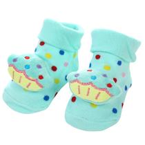 Meia Infantil Bebe Menina 3D Cupcake Pantufa Divertida