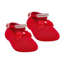 Meia Infantil Bebe Sapatilha Strass Festa Ideal para Looks Especiais