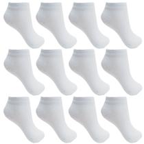 Meia Infantil Branca Cano Curto Kit com 12 Pares