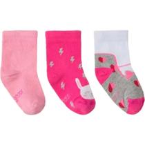 Meia Infantil Feminina Cano Curto Rosa Onça - Malwee Meia Infantil Feminina Cano Curto Rosa Onça - Malwee