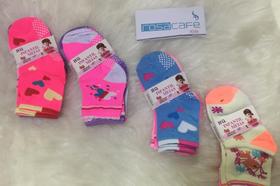 Meia infantil feminina com 12 pares tamanho 19-23, 4 a 6 anos.