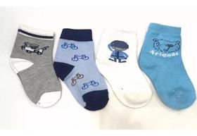 Meia Infantil Kit Com 12 Pares Menino Até 1 Ano De Idade Meia Infantil Kit Com 12 Pares Menino Até 1 Ano De Idade