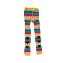 Meia Infantil Legging Listras Coloridas e Corações Cantarola
