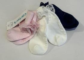 Meia Infantil Menina Babado Renda Kit Com 3 Pares Carters
