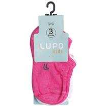 Meia infantil menina Lupo cano invisível kit 3 pares 24a35