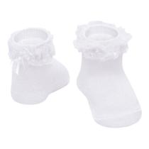 Meia Infantil Para Festa Puket Branco Babado