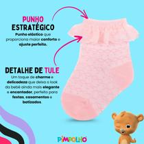 Meia Infantil Pimpolho Festa Fashion Batizado Casamento Renda Babadinho