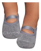 Meia Infantil Puket Sapatilha Antiderrapante Elástico Confortavel Lisa Cinza Escuro