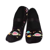 Meia Infantil Sapatilha Preta Planetas Sola Emborrachada Puket