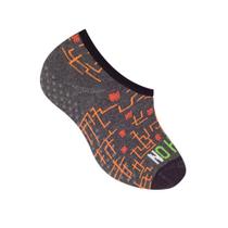 Meia Infantil Selene Sapatilha Antiderrapante Menino Chumbo/Preto