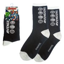 Meia Infantil Vingadores Do 4 A 10 Anos Marvel Avengers Licenciado - Jolitex Ternille Baby Jolitex Cor:Vingadores Preta