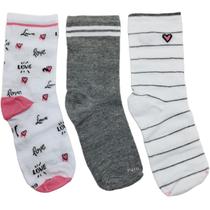 Meia Kit 3 Pares Feminino Casual Cano Longo Algodão Trifil T6004k Meia Kit 3 Pares Feminino Casual Cano Longo Algodão Trifil T6004k