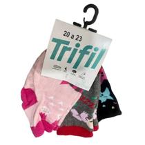 Meia Kit 3 Pares Infantil Menina Cano Médio Trifil T1005k