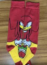 Meia Knuckles Sonic Personagem Sega Infantil 2633 Casual Algodão Macio Confortável Moda Geek